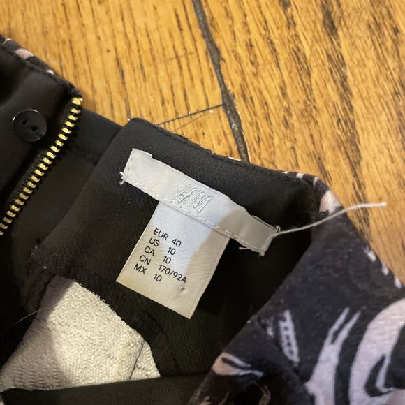 H&M Sleeveless Black Pencil Size 10 Body Con Dress y2k Pattern - Picture 8 of 15